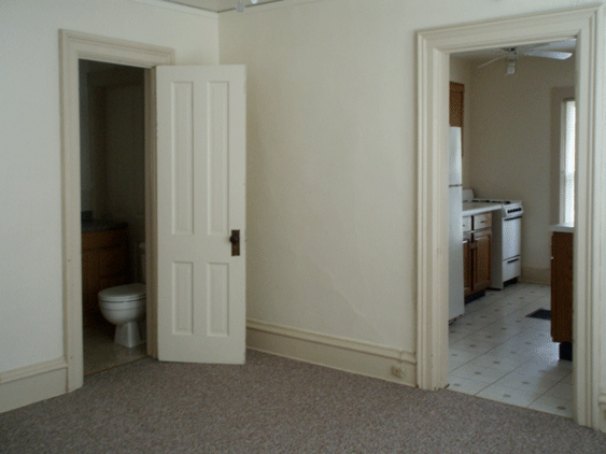 Living Room to Kitchen and Bathroom
