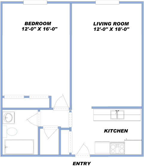 1-Bedroom Floor Plan 1-Bedroom Floor Plan