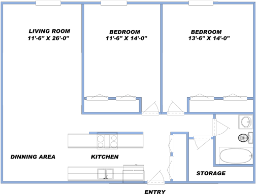 2-Bedroom Floorplan 2-Bedroom Floorplan